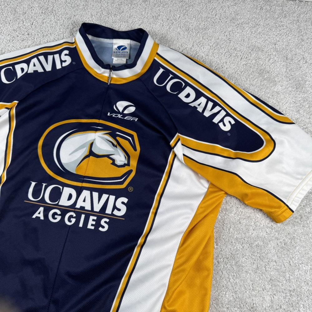 Voler Cycling Jersey Mens Medium Blue UC Davis Aggies Club Raglan Bike Shirt